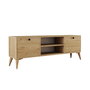 Hanah Home Soporte TV 1122 Bohemio Roble Macizo 138x42.6x29.5 cm Salón Mueble.